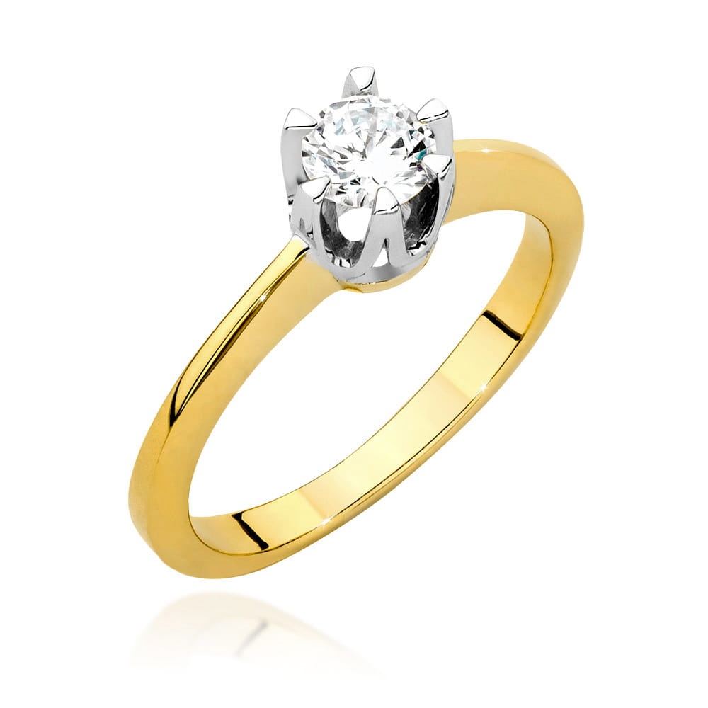 Inel Aur 14K cu Diamant Natural 0.40 ct (Varianta: Galben)