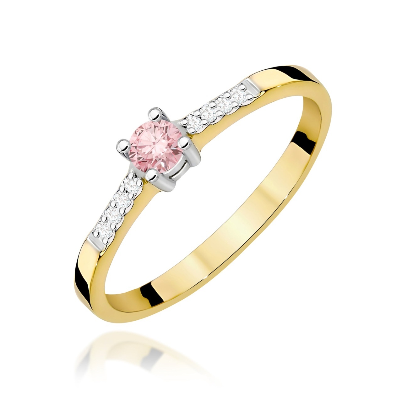 Inel Aur 14K cu Diamante de Laborator 0.22 ct (Varianta: Galben)