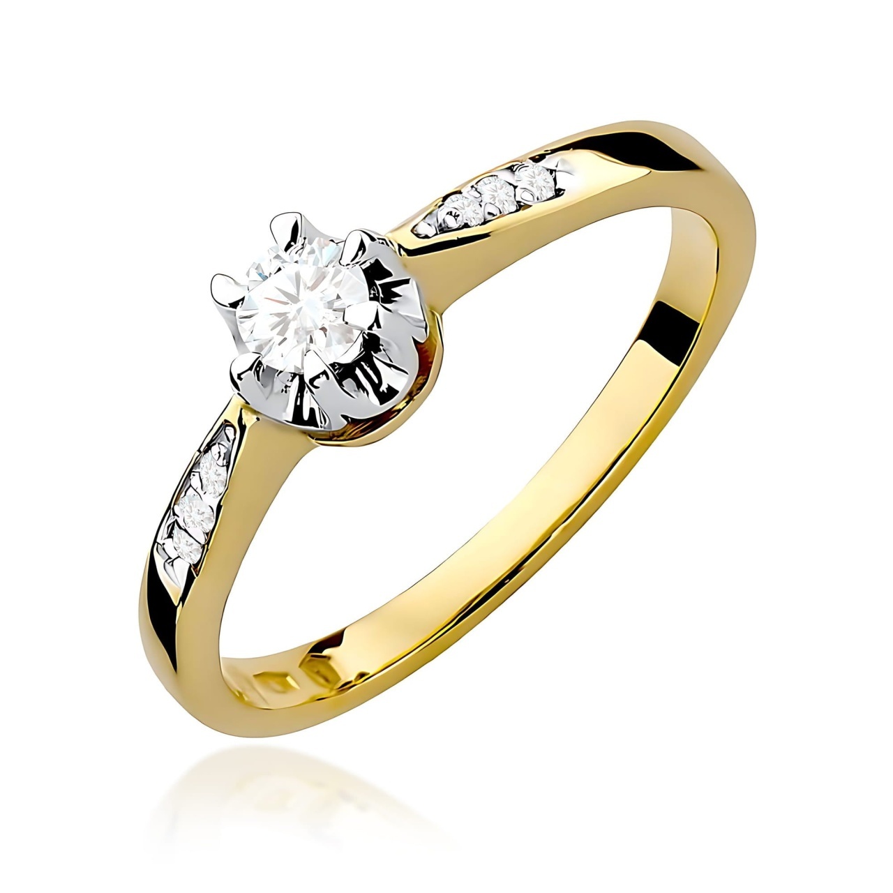 Inel Aur 14K cu Diamante de Laborator 0.25 ct (Varianta: Galben)