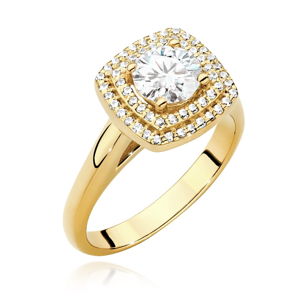 Inel Aur 14K cu Diamante de Laborator 0.98 ct (Varianta: Galben)