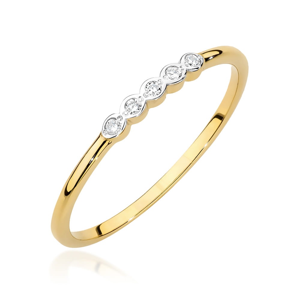 Inel Aur 14K cu Diamante Naturale 0.04 ct (Varianta: Galben)