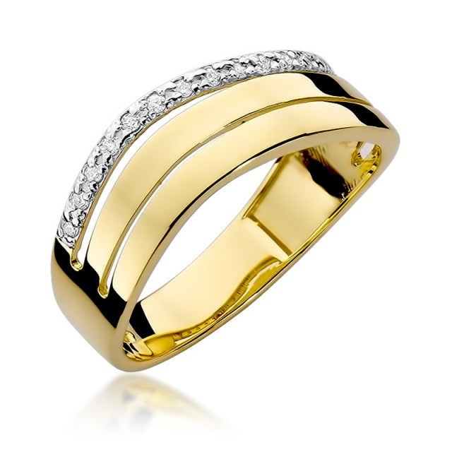 Inel Aur 14K cu Diamante Naturale 0.09 ct (Varianta: Galben)