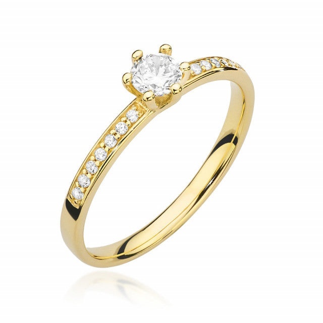 Inel Aur 14K cu Diamante Naturale 0.37 ct (Varianta: Galben)