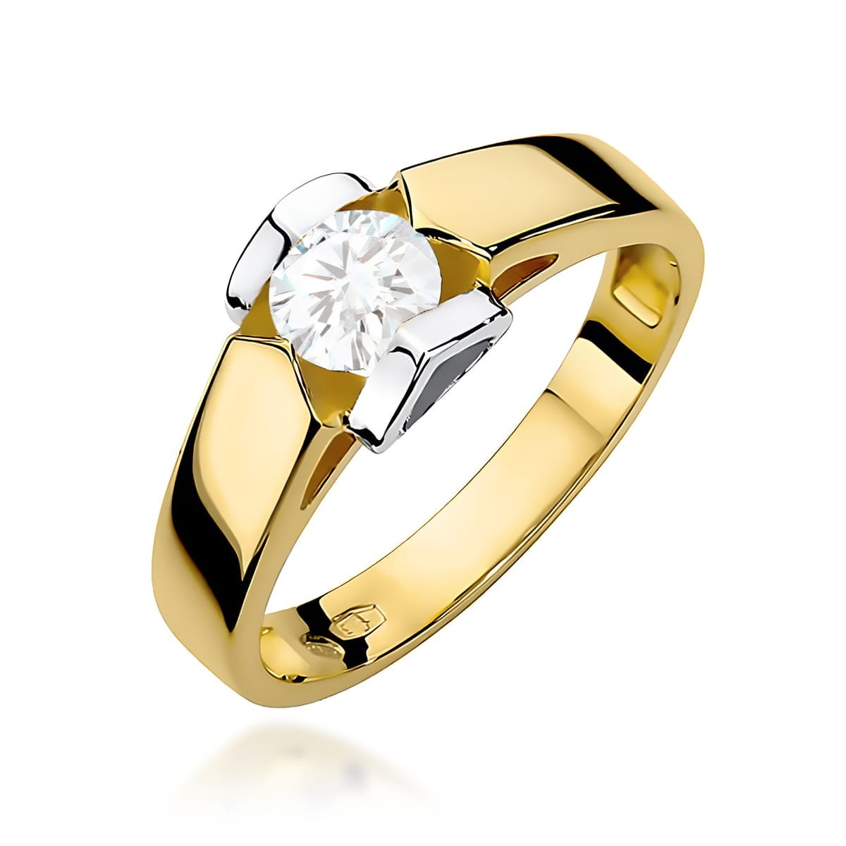 Inel Aur 9K cu Diamant de Laborator 0.50 ct (Varianta: Galben)