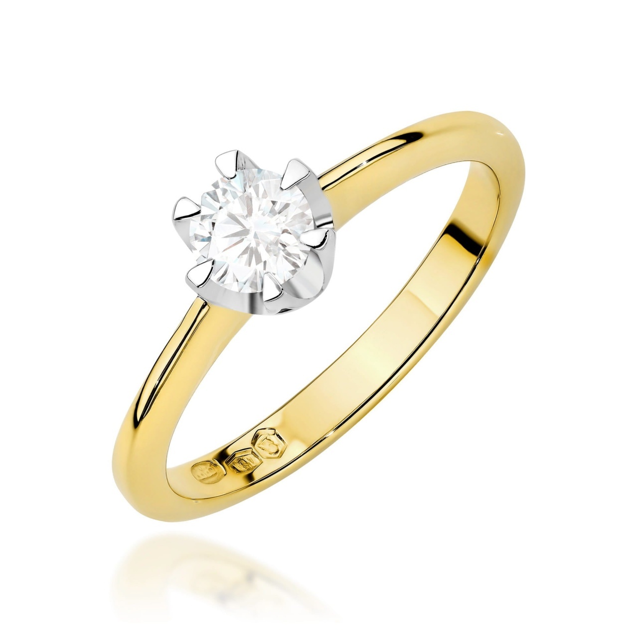 Inel Aur 9K cu Diamant de Laborator 0.50 ct (Varianta: Galben)