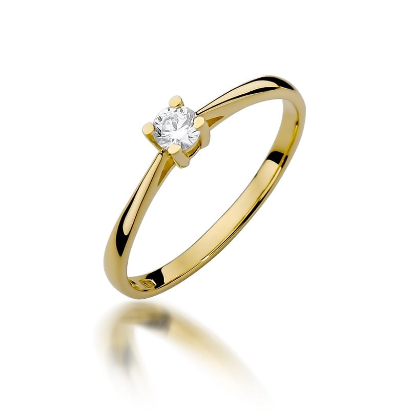 Inel Aur 9K cu Diamant Natural 0.15 ct (Varianta: Galben)