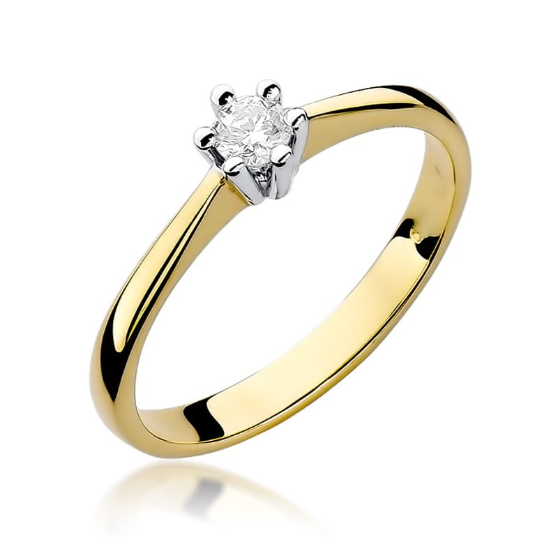 Inel Aur 9K cu Diamant Natural 0.20 ct (Varianta: Galben)