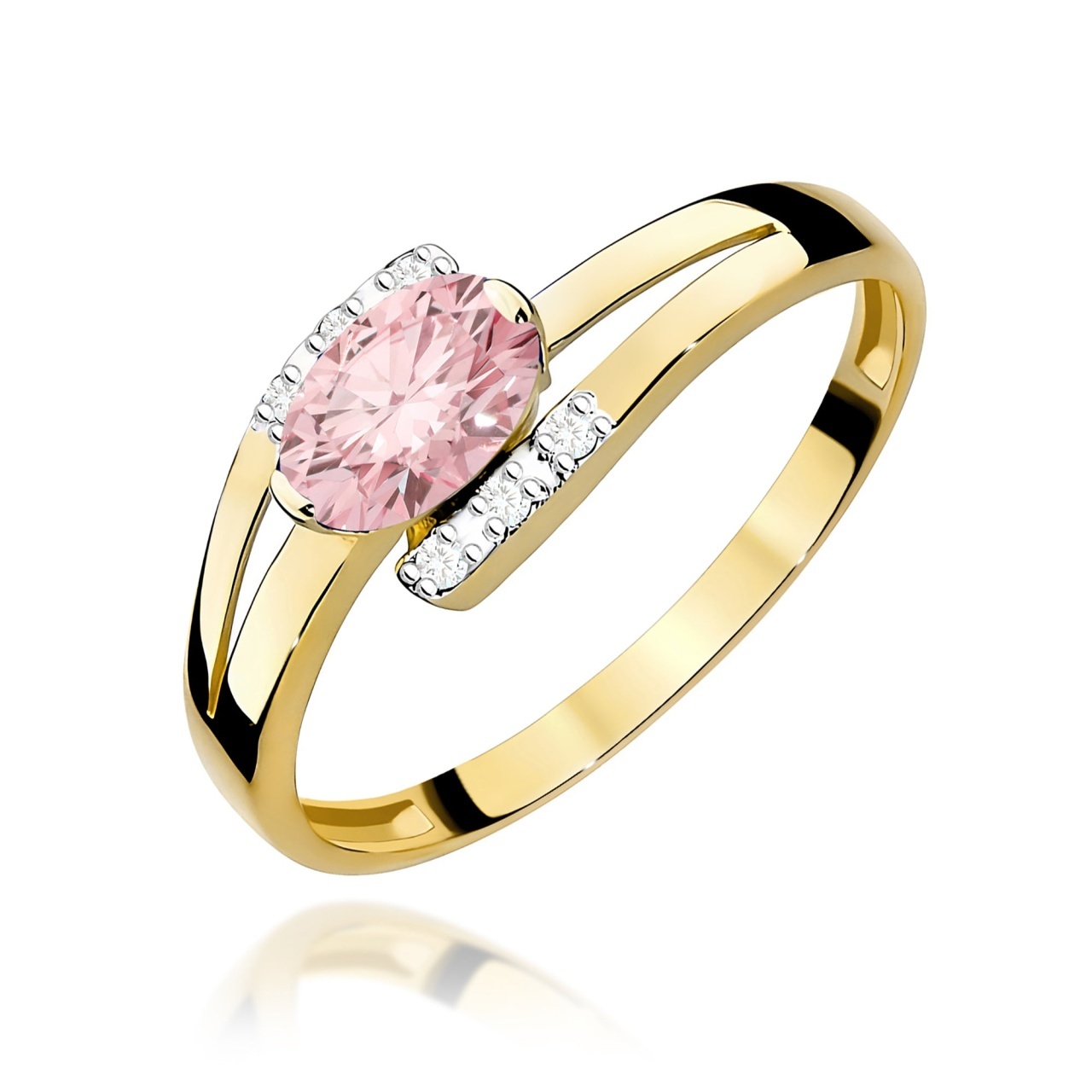 Inel Aur 9K cu Diamante de Laborator 0.55 ct (Varianta: Galben)