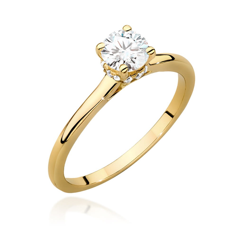Inel Aur 9K cu Diamante de Laborator 0.56 ct (Varianta: Galben)