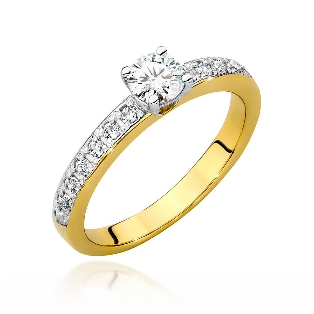 Inel Aur 9K cu Diamante de Laborator 0.70 ct (Varianta: Galben)