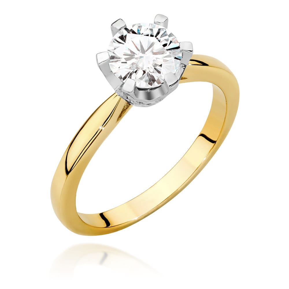 Inel Aur 9K cu Diamante de Laborator 1.06 ct (Varianta: Galben)