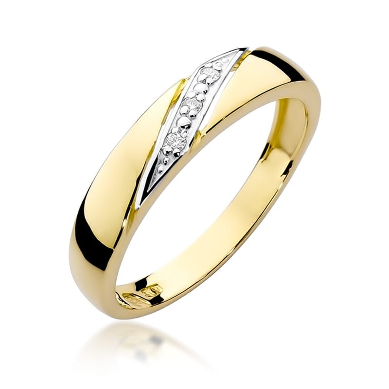 Inel Aur 9K cu Diamante Naturale 0.02 ct (Varianta: Galben)