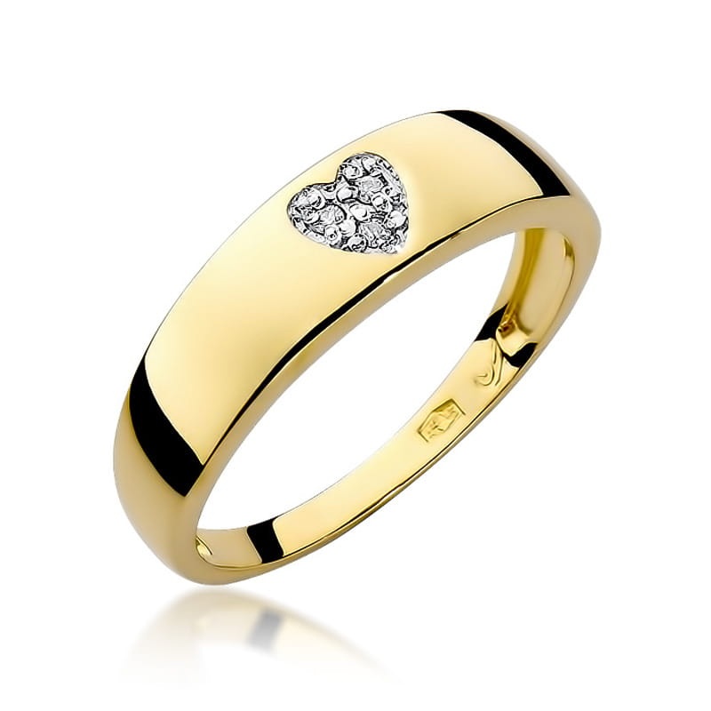 Inel Aur 9K cu Diamante Naturale 0.03 ct (Varianta: Galben)