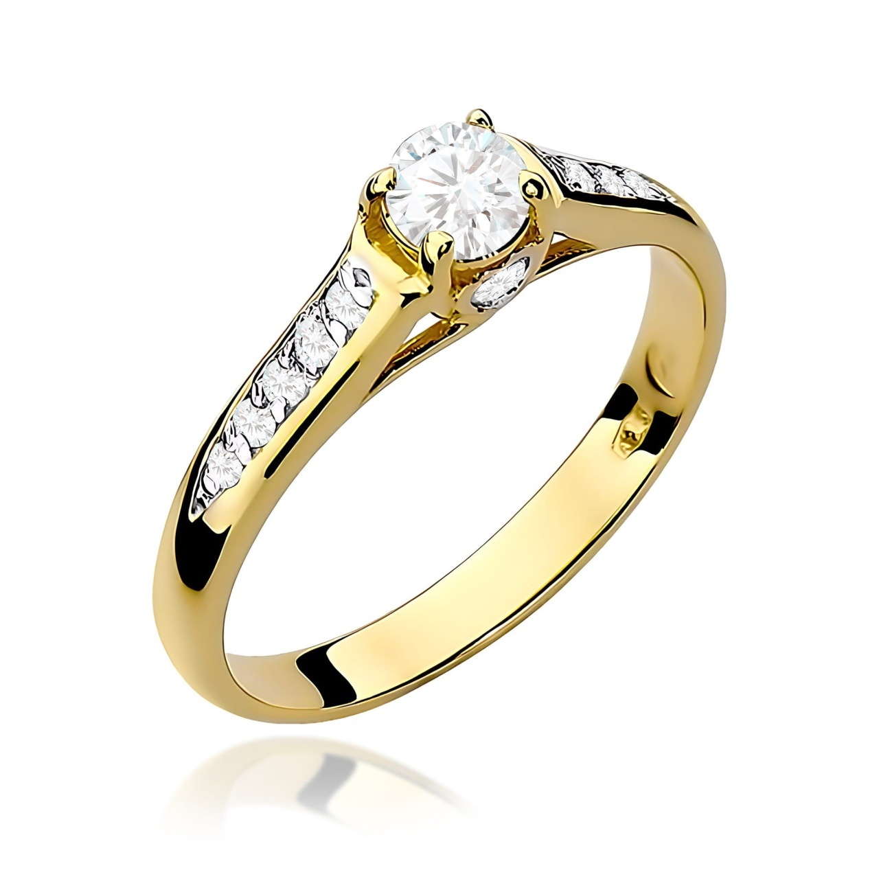 Inel Aur 9K cu Diamante Naturale 0.33 ct (Varianta: Alb)