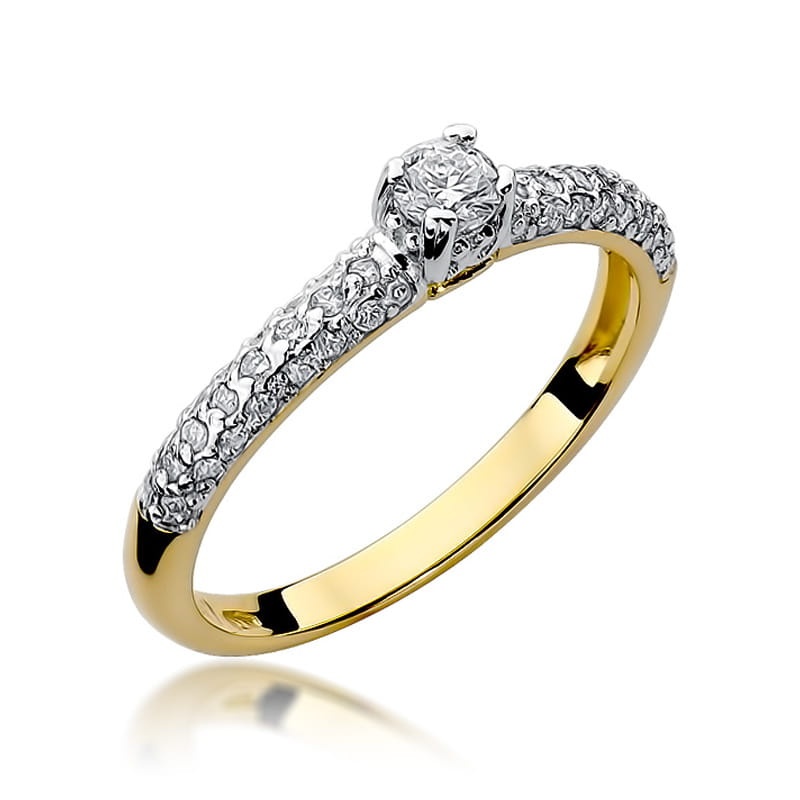 Inel Aur 9K cu Diamante Naturale 0.36 ct (Varianta: Galben)