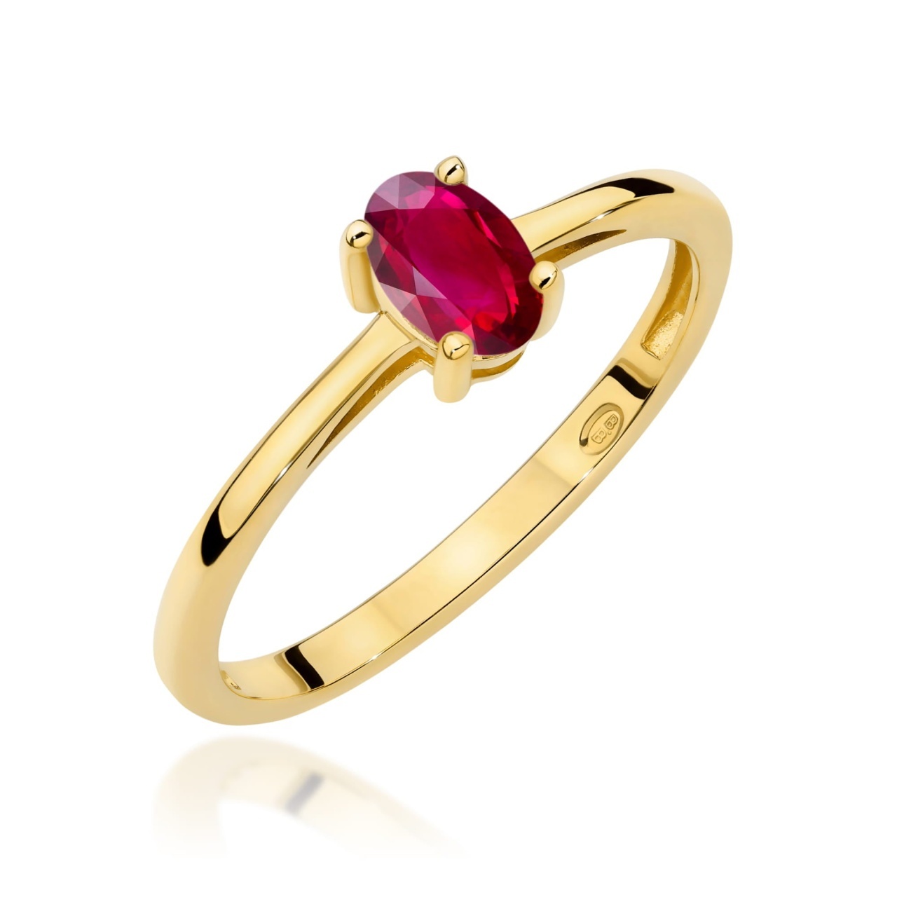 Inel Aur 9K cu Rubin 0.60 ct (Varianta: Galben)