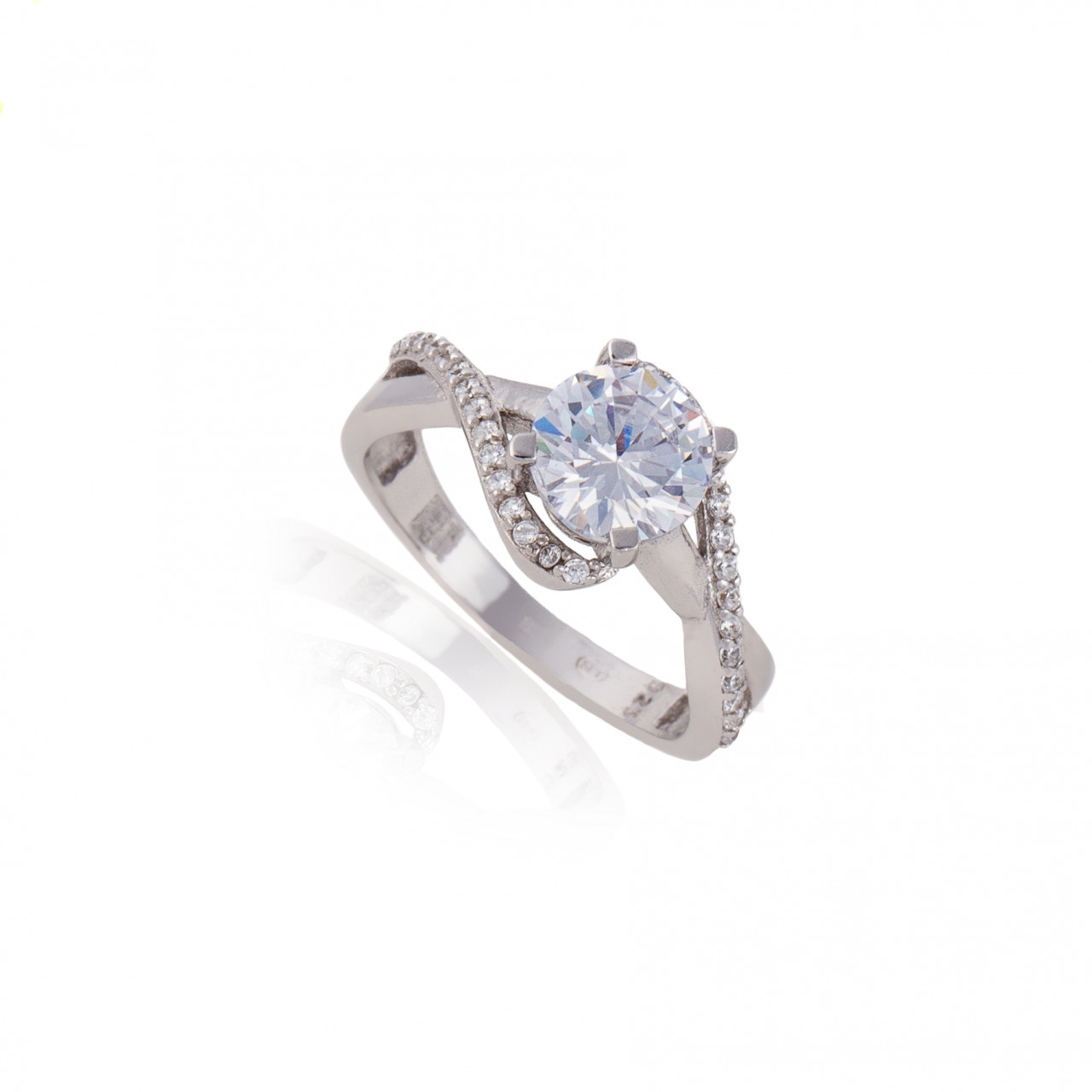 inelul de logodna si verigheta pe acelasi deget Inel de logodna din argint 925 3.5g (Marime Inel-Verigheta: M54)