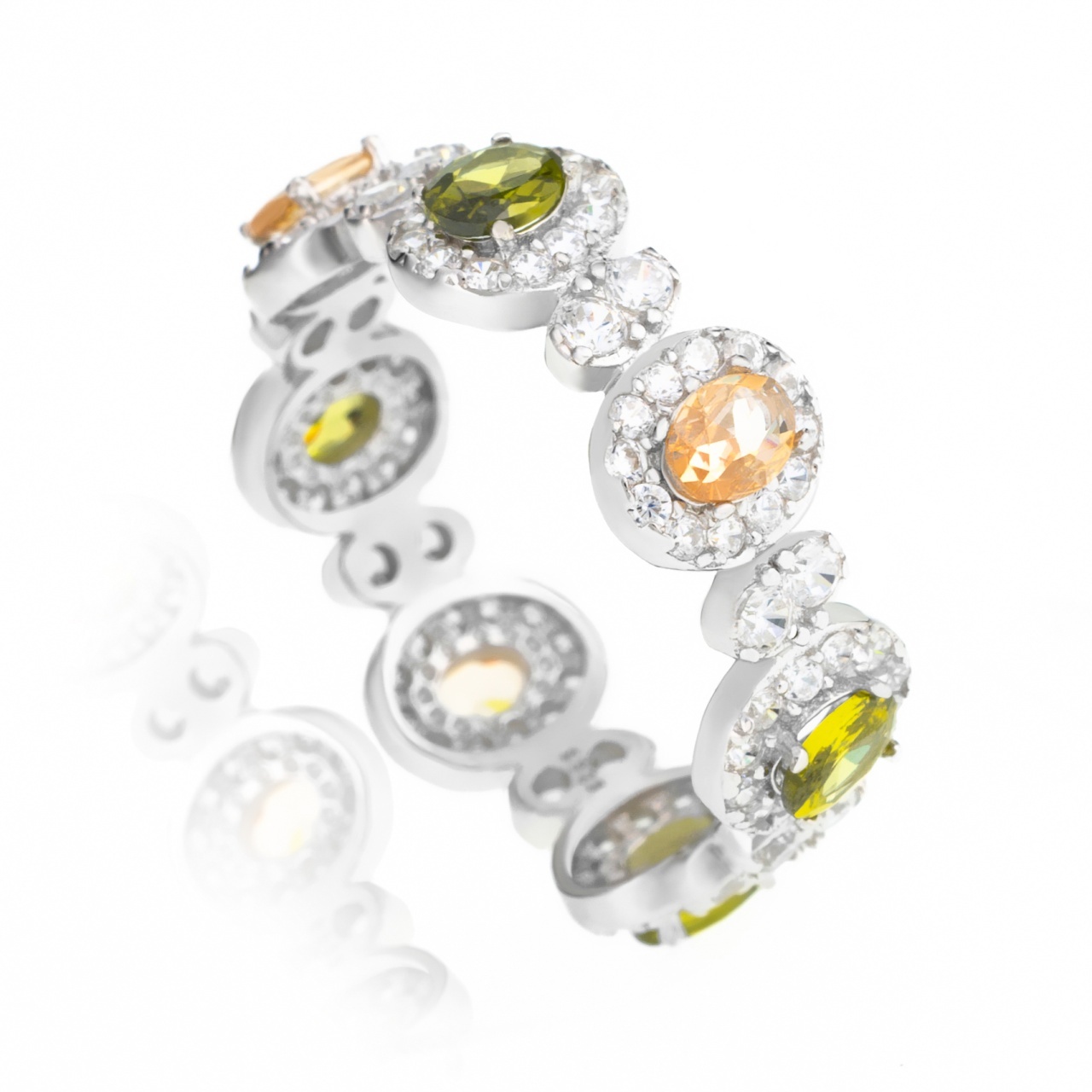 Inel din Argint 925 Multicolor Light 3.10g (Mărime: M56)