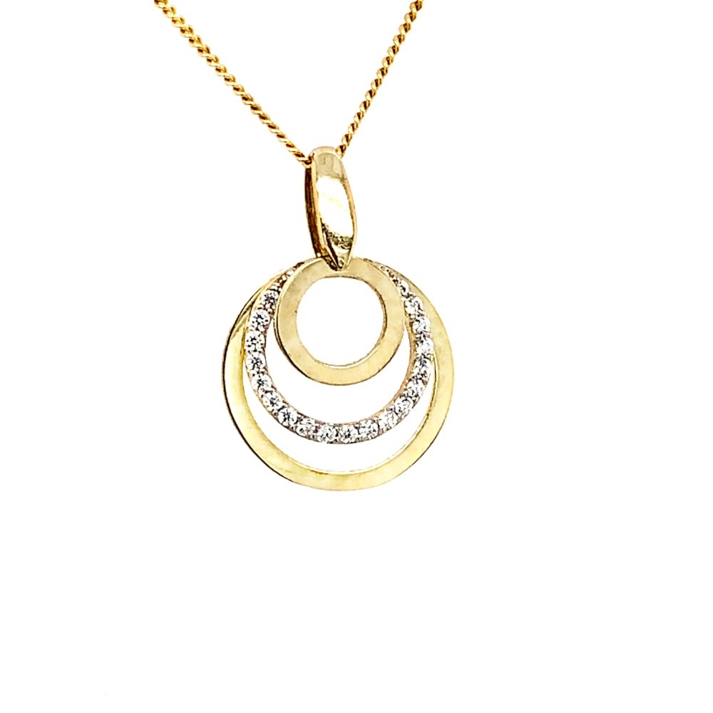 Pandantiv Aur 14k cu Cerculete si Zirconii (Greutate: 1.11)