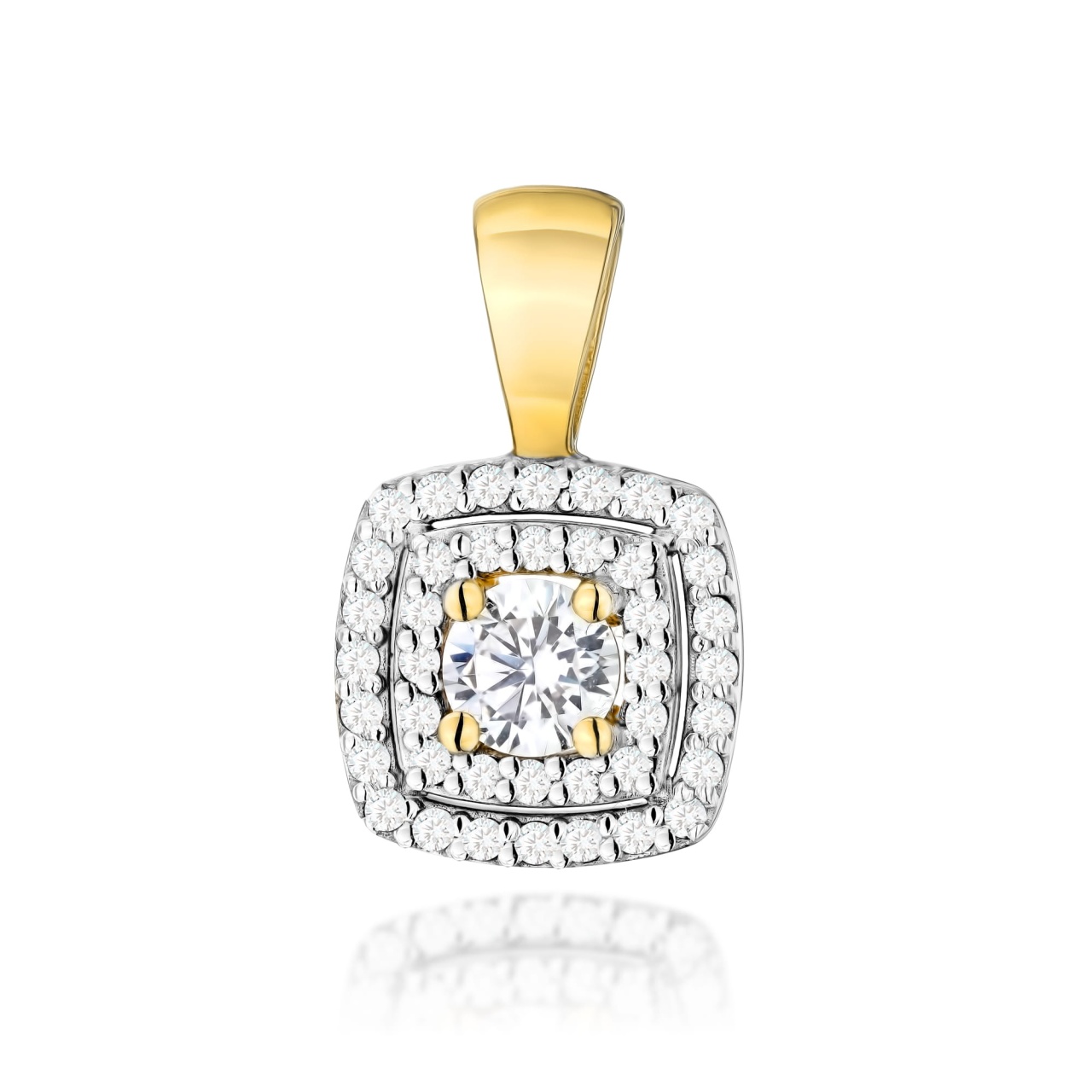 Pandantiv Aur 14K cu Diamante de Laborator 0.50 ct (Varianta: Galben)