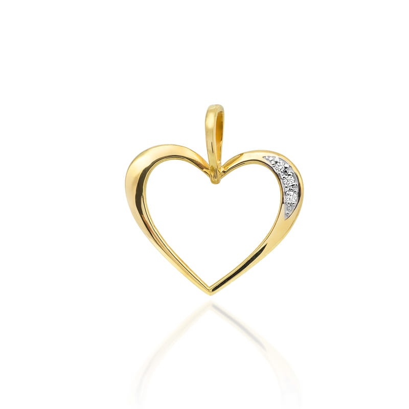 Pandantiv Aur 14K cu Diamante Naturale 0.03 ct (Varianta: Galben)