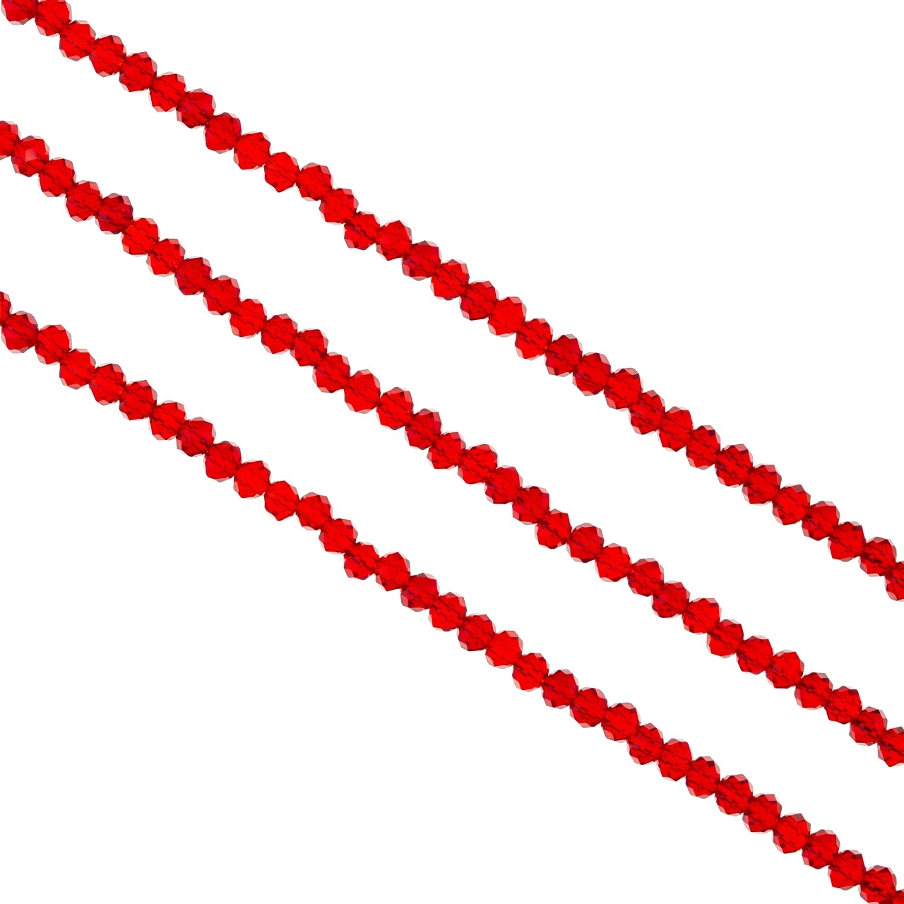 Șirag cristale rondele 3mm - Rosu inchis transparent