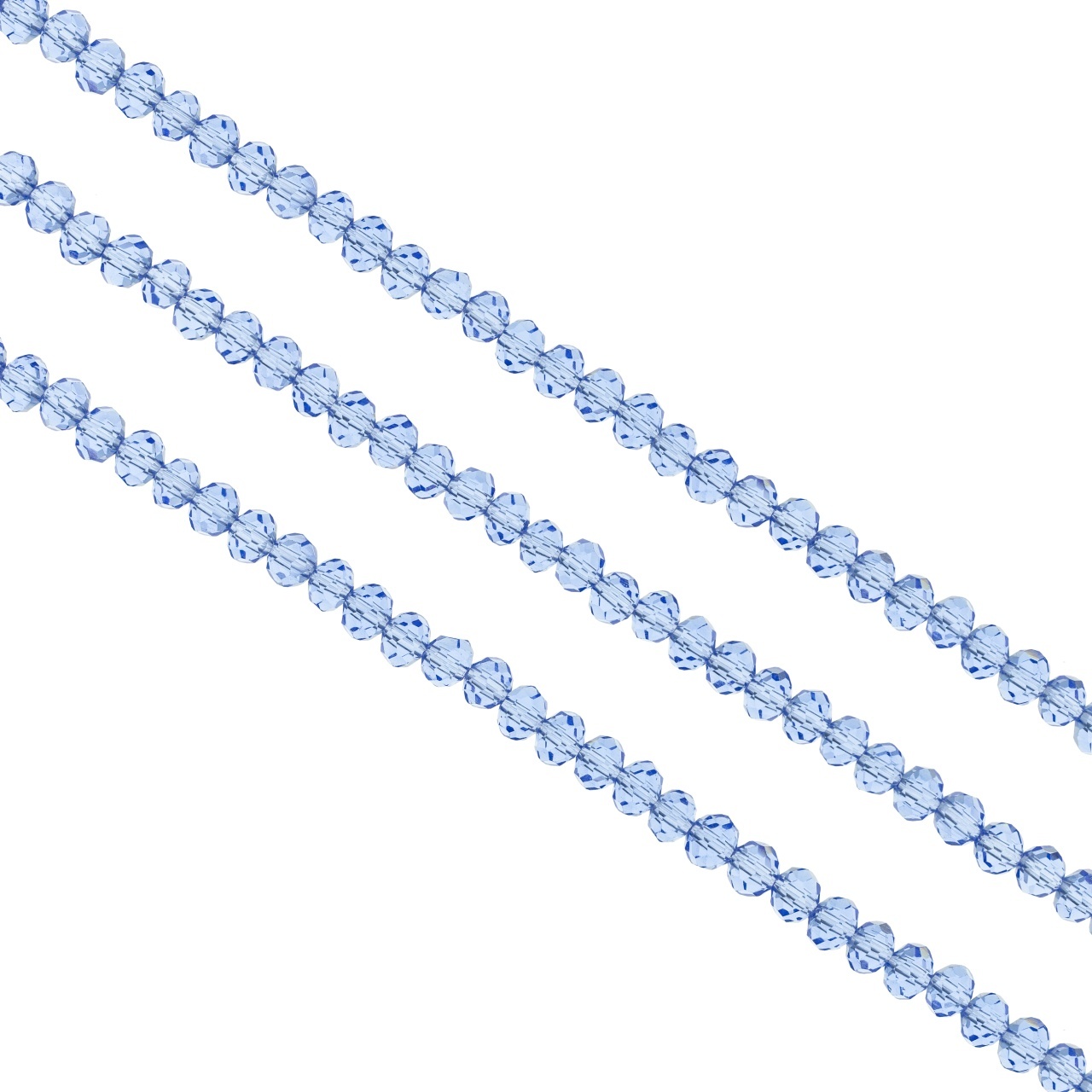 Șirag cristale rondele 4mm, culoare Albastru Cobalt Transparent - Aprox 130 buc