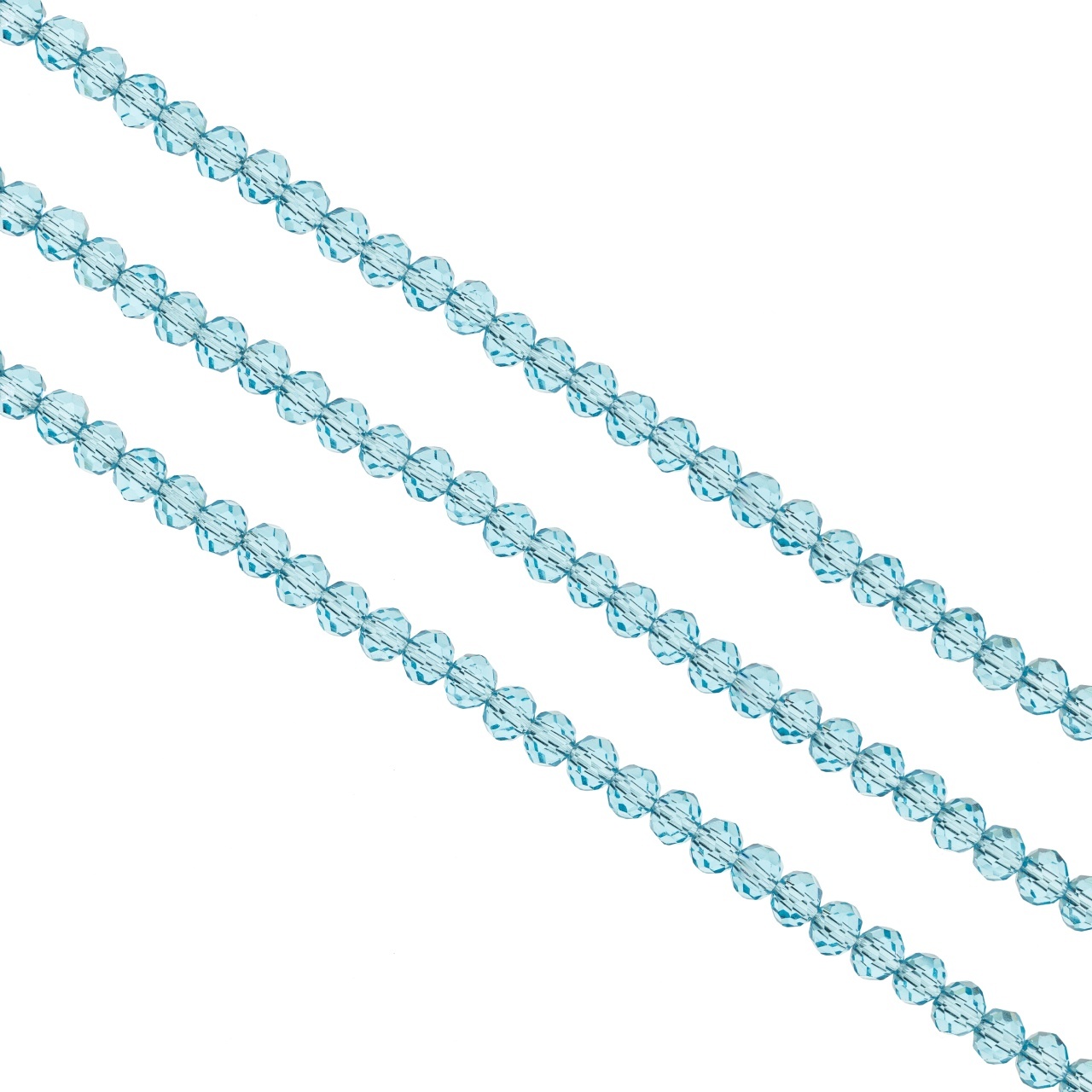 Șirag cristale rondele 4mm, culoare Sky Blue Transparent, Aprox 130 buc