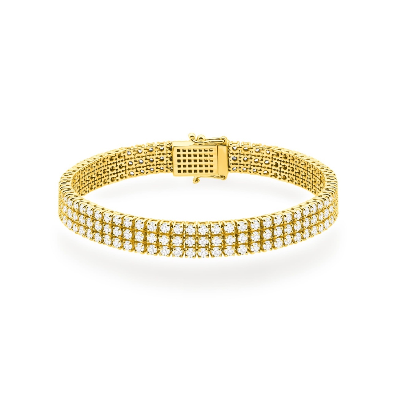 Bratara Aur 14K cu Diamante de Laborator 4.44 ct (Varianta: Galben)
