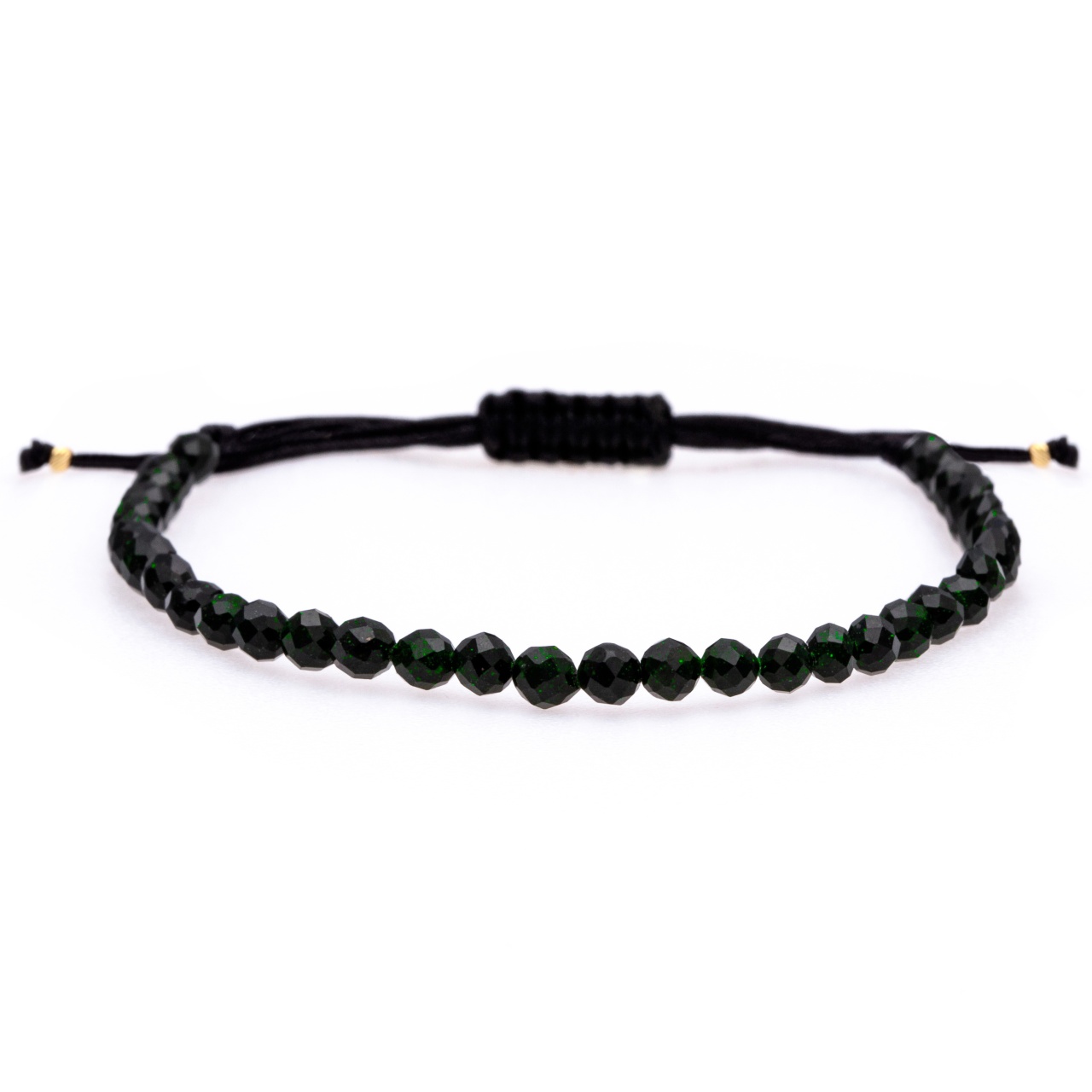 Brățara cu snur reglabil si Green Goldstone