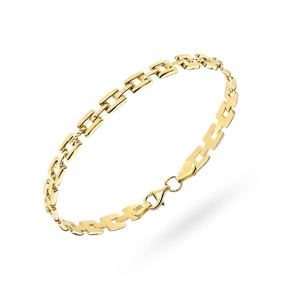 Brățară Din Aur 14K Cu Model Regulat Și Elemente Diamantate (Greutate: 4.45, Măsură: 19 cm)