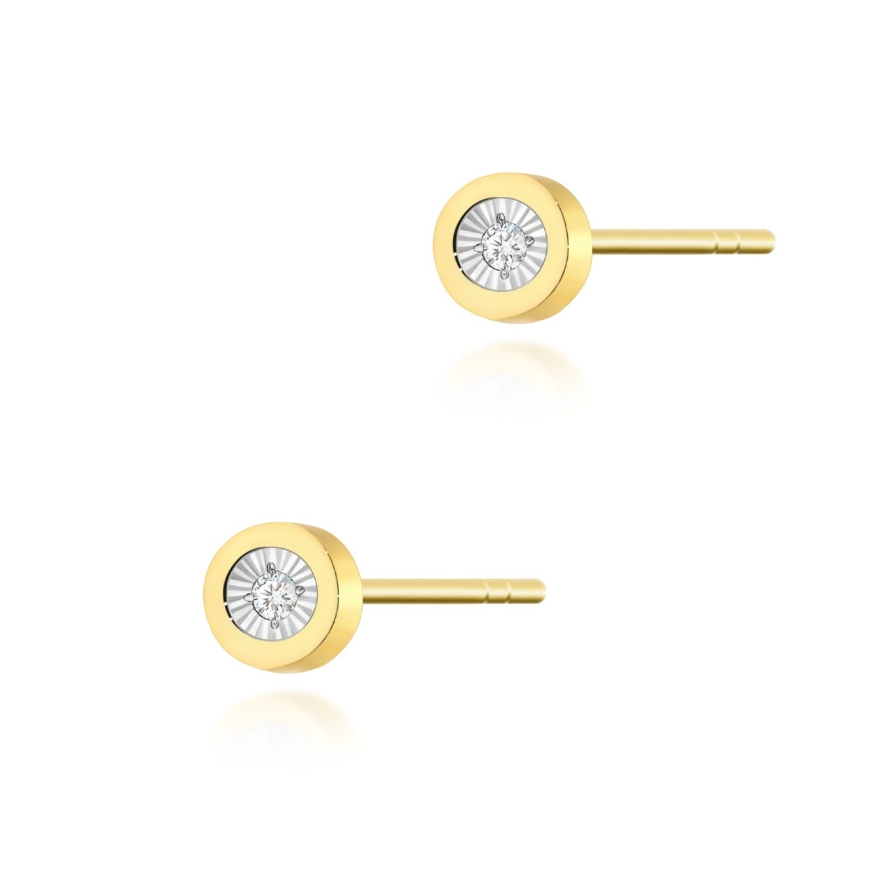 Cercei Aur 14K cu Diamante Naturale 0.03 ct (Varianta: Galben)