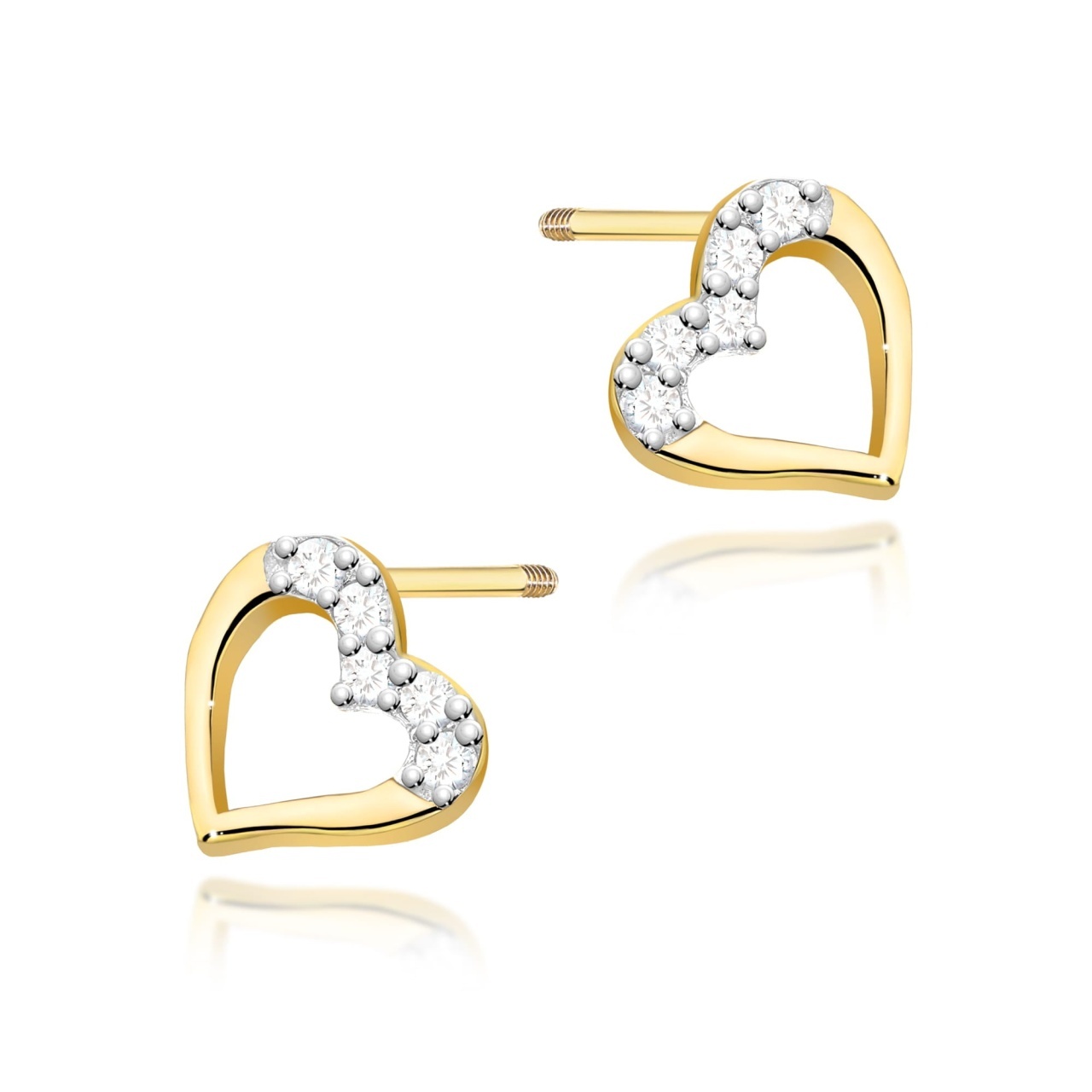 Cercei Aur 14K cu Diamante Naturale 0.09 ct Filet cu Protectie (Varianta: Galben)