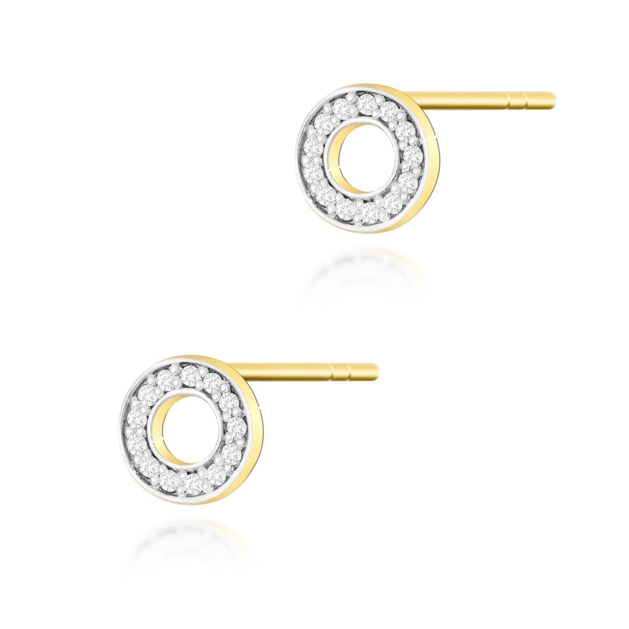 Cercei Aur 14K cu Diamante Naturale 0.13 ct (Varianta: Galben)