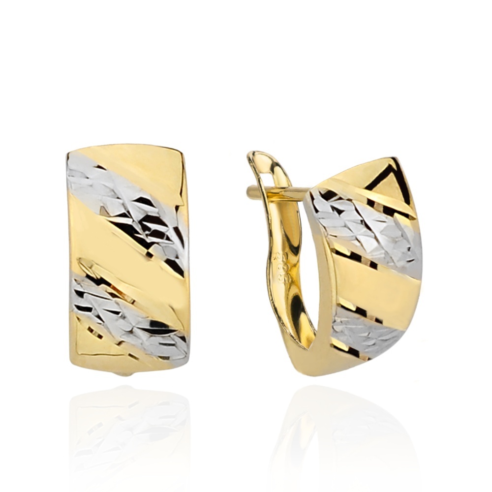 Cercei Aur 14k cu Model Ajurat si Neted (Greutate: 1.37)