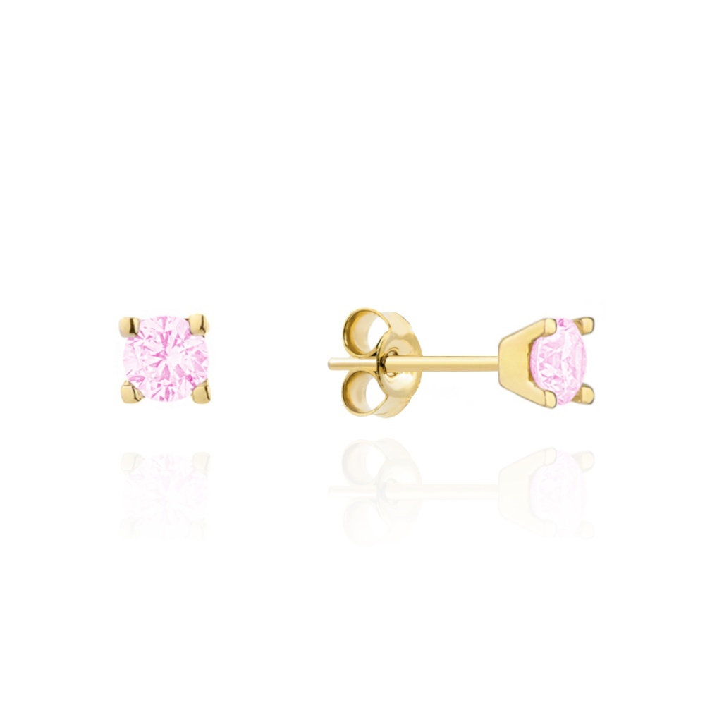 Cercei Aur 14k cu Zirconii Roz Deschis (Greutate: 0.59)