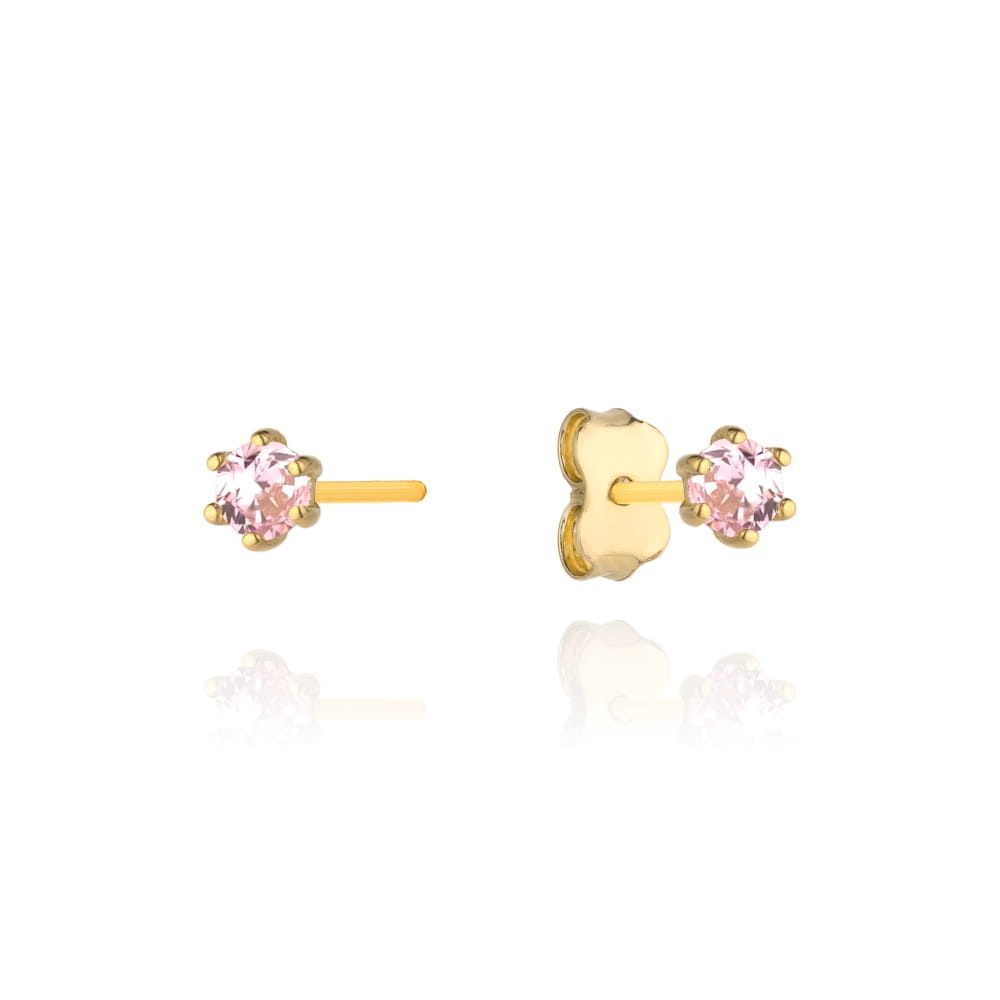 Cercei Aur 14k cu Zirconii Roz (Greutate: 0.62)