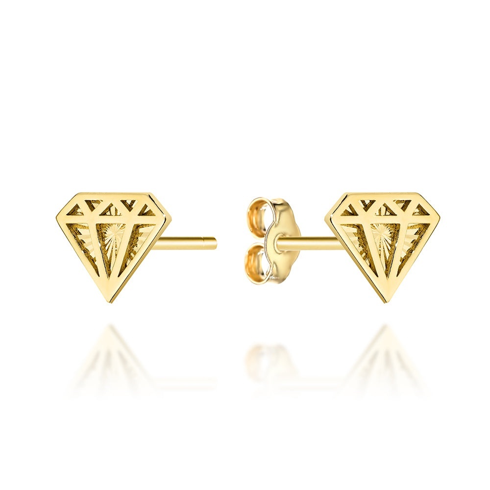 Cercei Aur 14K Diamentați Formă Diamant (Greutate: 0.68)