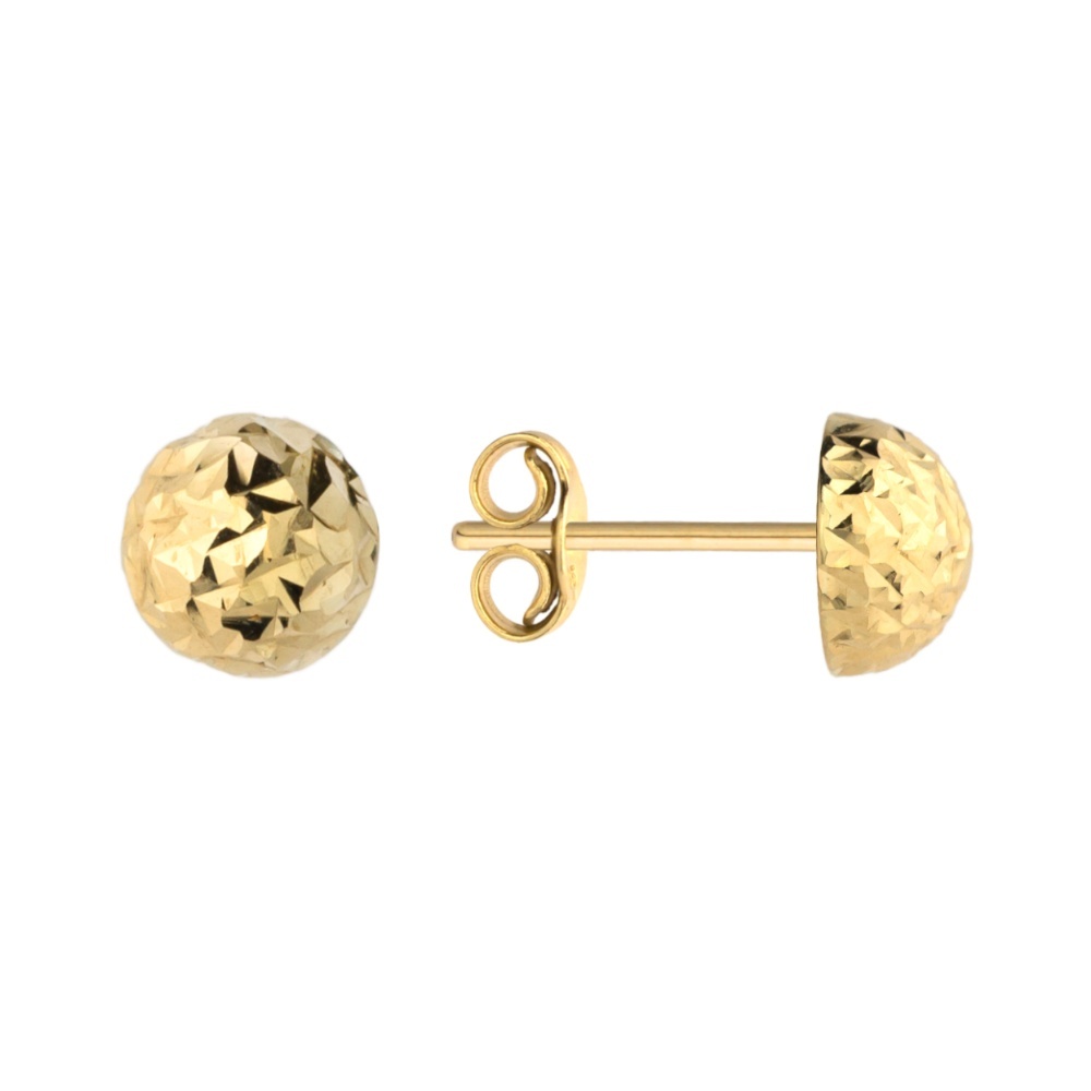 Cercei cu model, de aur 14K 5 mm, foarte ușori (Greutate: 0.49)
