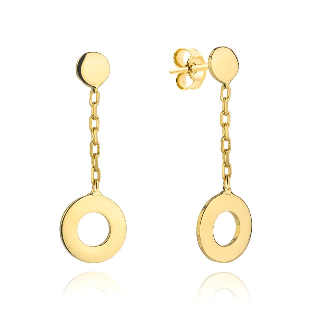 Cercei Lant Aur 14k cu Banuti (Greutate: 1.20)