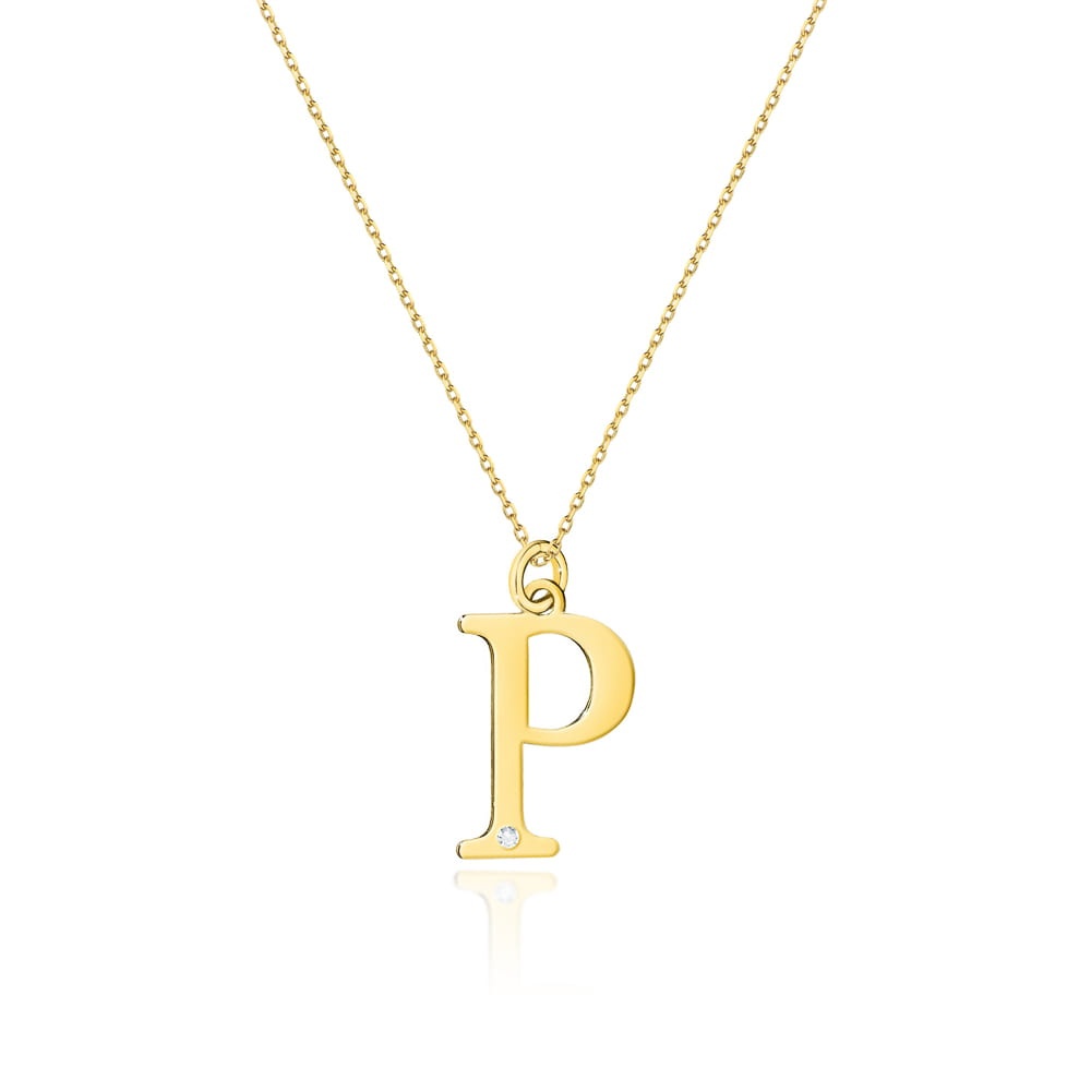 Colier Aur 14K cu Diamant Natural 0.01 ct (Varianta: Galben)