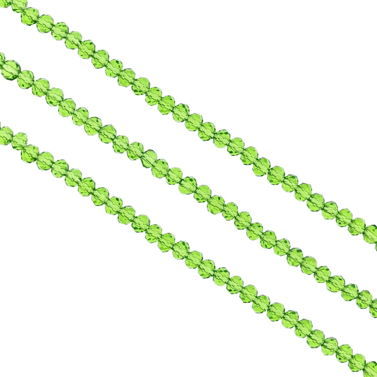 Cristale rondele fațetate de 4 mm - șirag aprox 130 bucăți - verde smarald transparent