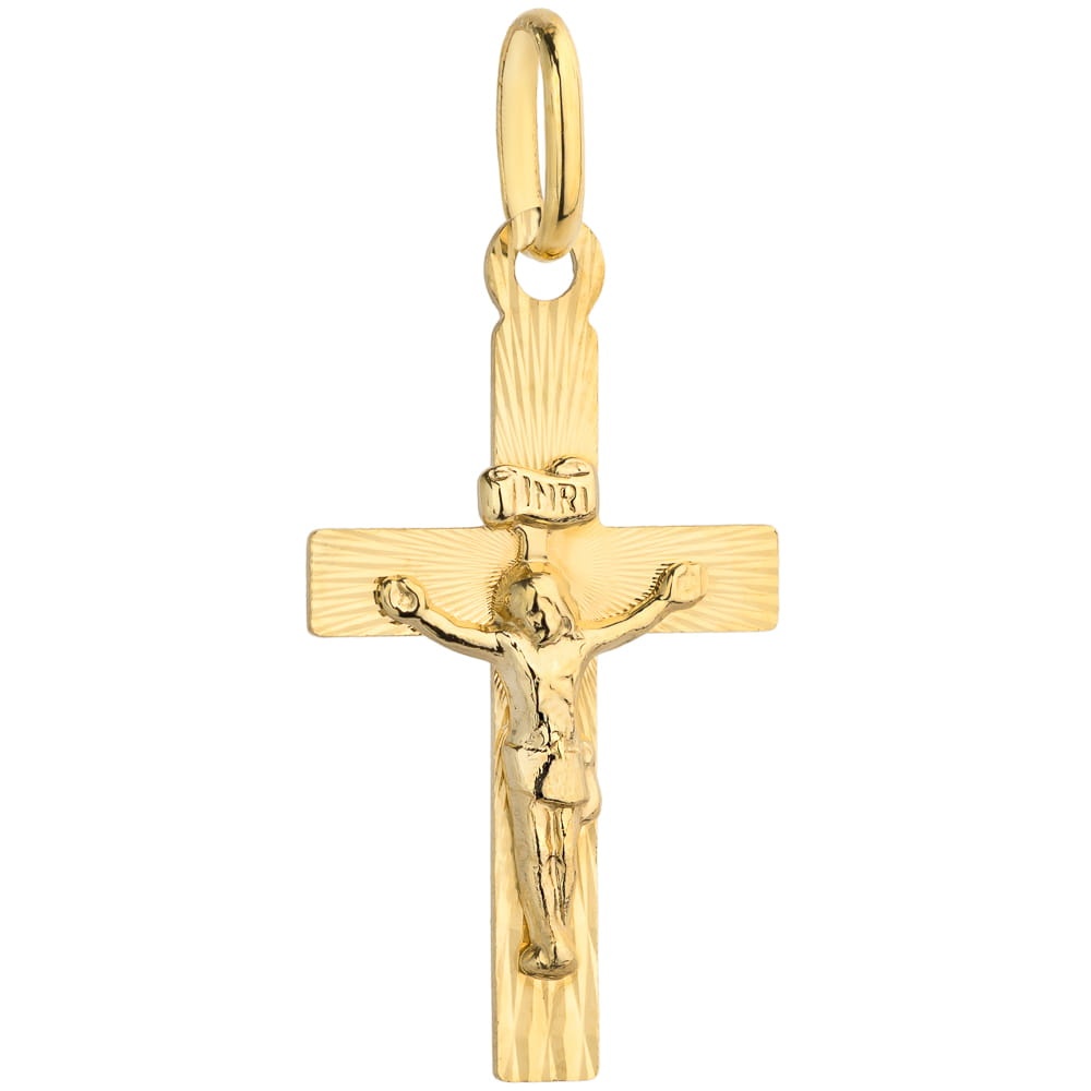 Cruciuliță Aur 14K cu Imaginea lui Iisus Hristos – Eleganță Divină (Greutate: 0.70)