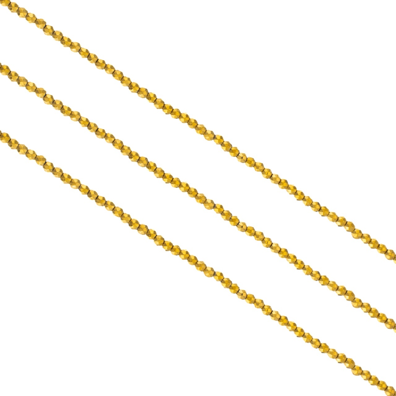 Hematite rotunde fatetate - water plated gold - 2mm - sirag aprox 205 buc
