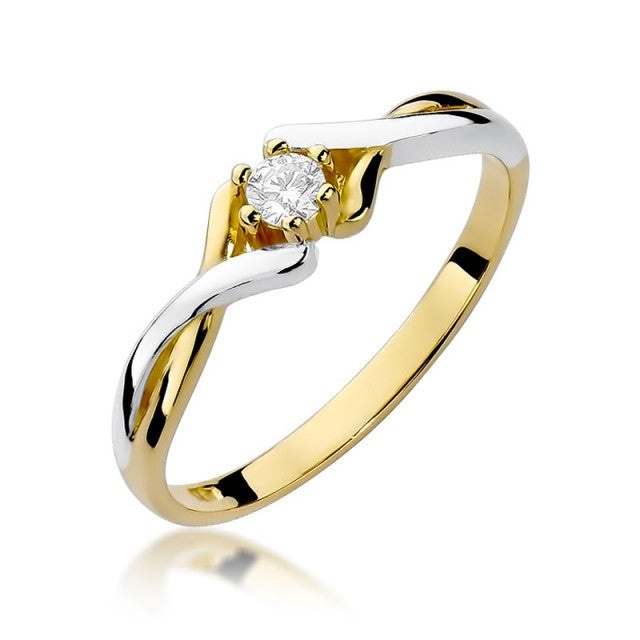 Inel Aur 14K cu Diamant Natural 0.10 ct (Varianta: Galben)