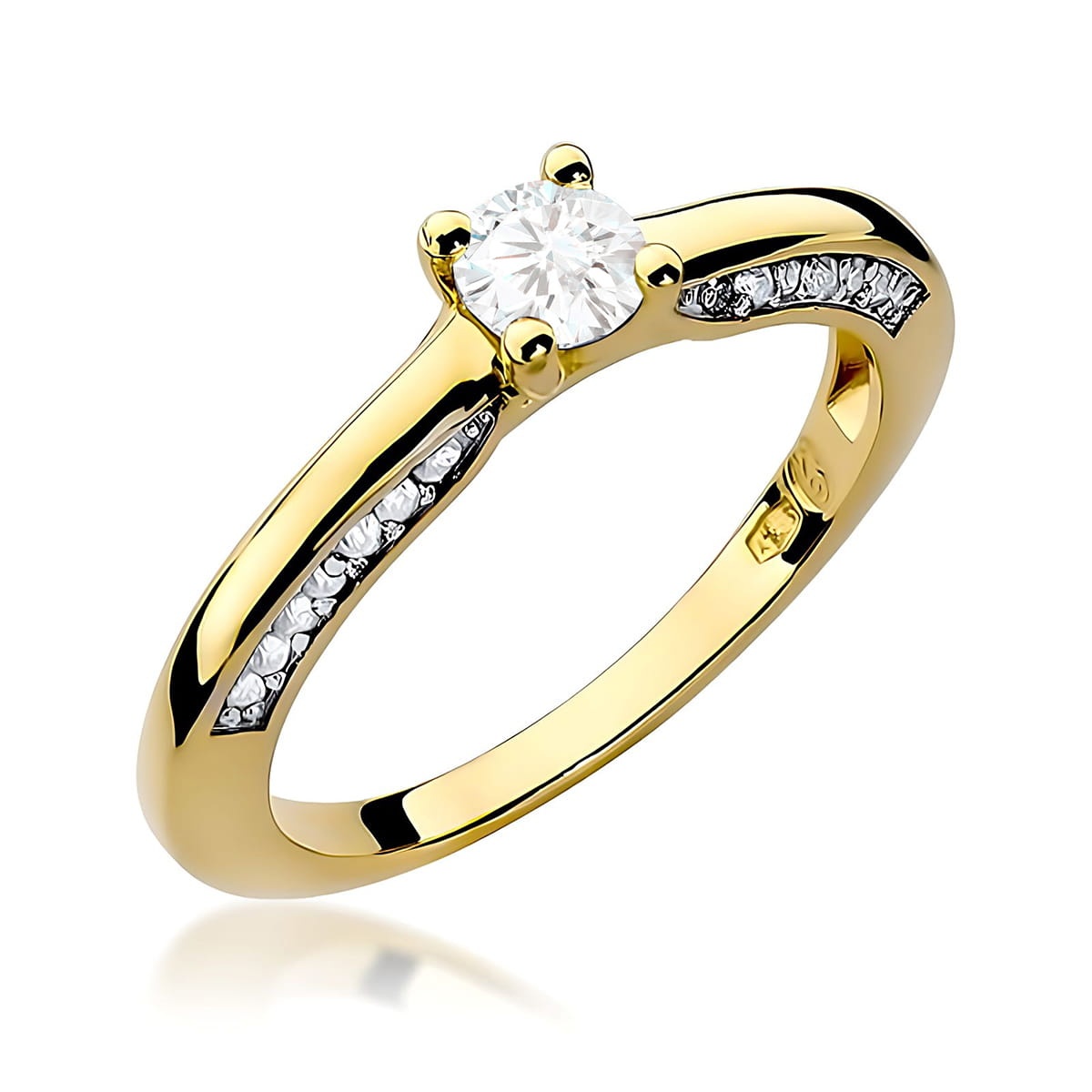 Inel Aur 14K cu Diamante de Laborator 0.44 ct (Varianta: Galben)