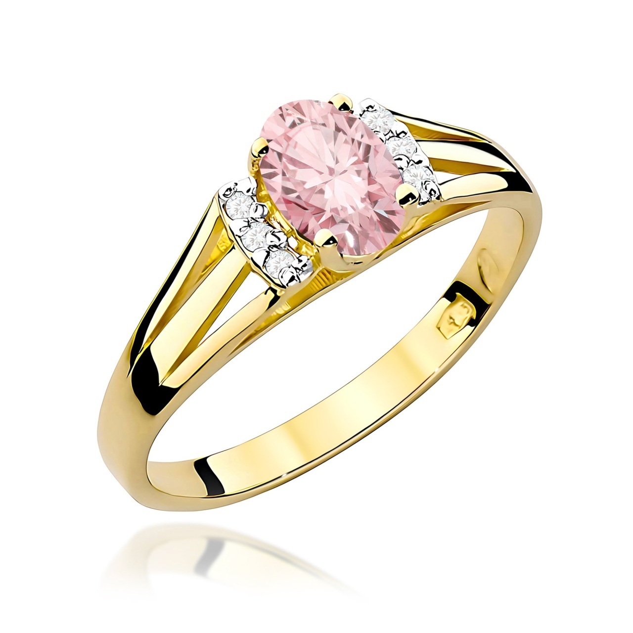 Inel Aur 14K cu Diamante de Laborator 0.55 ct (Varianta: Galben)