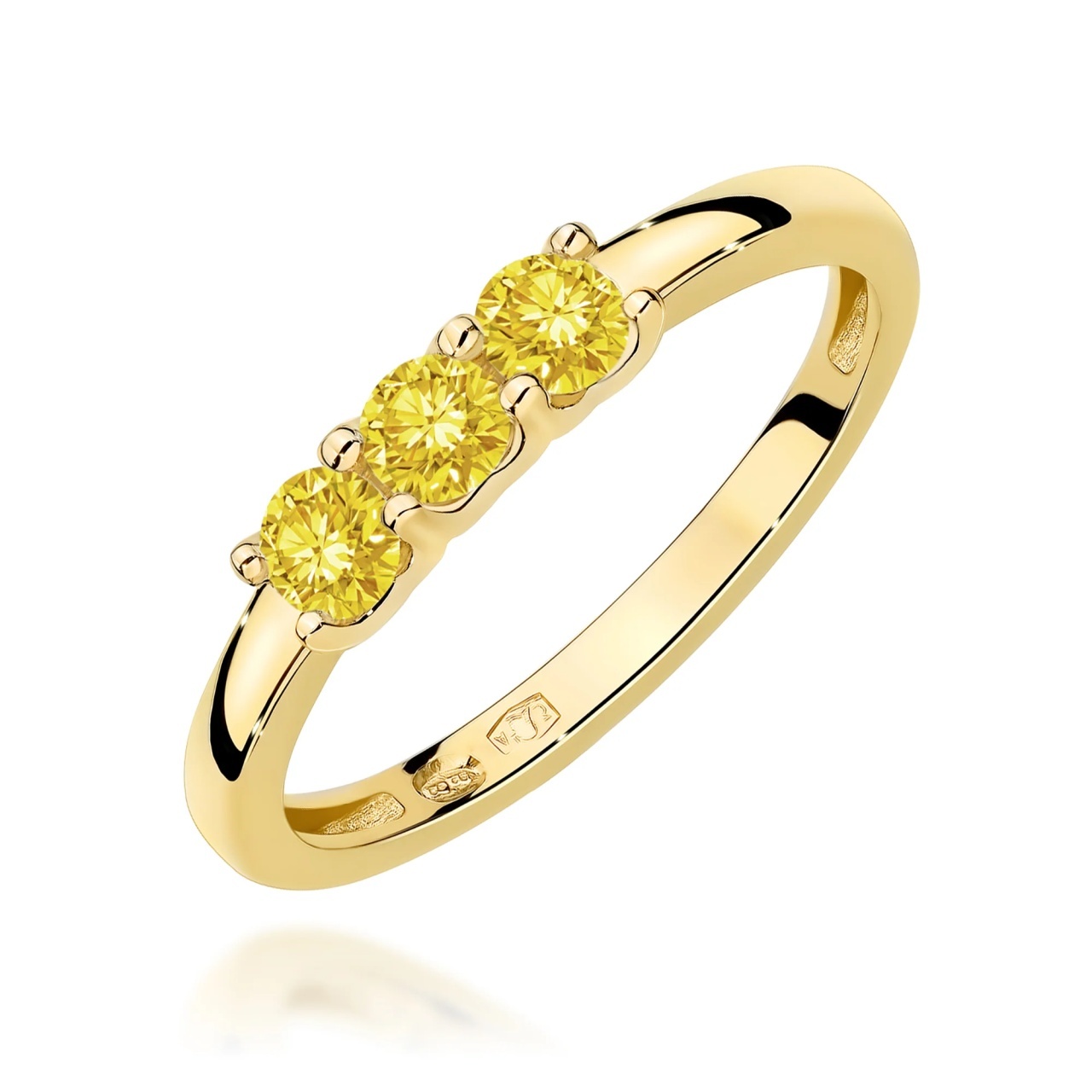 Inel Aur 14K cu Diamante Galbene de Laborator 0.30 ct (Varianta: Alb)