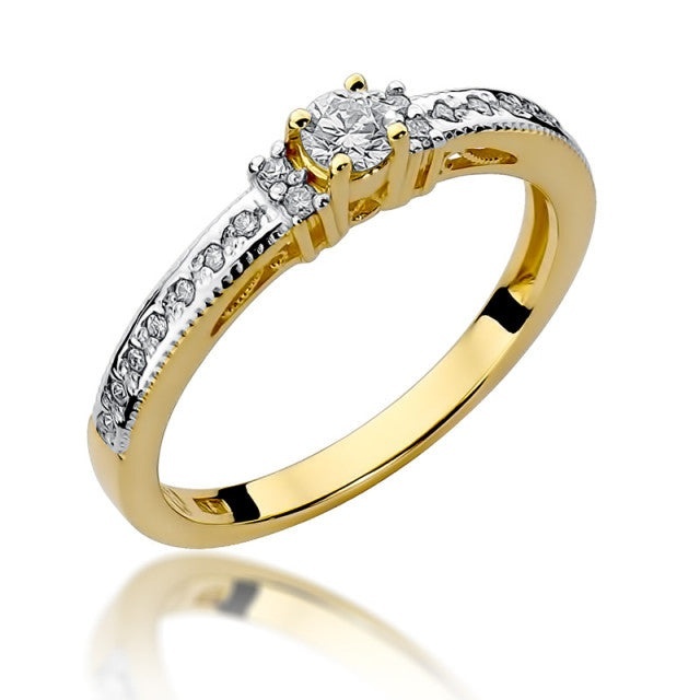 Inel Aur 14K cu Diamante Naturale 0.23 ct (Varianta: Galben)