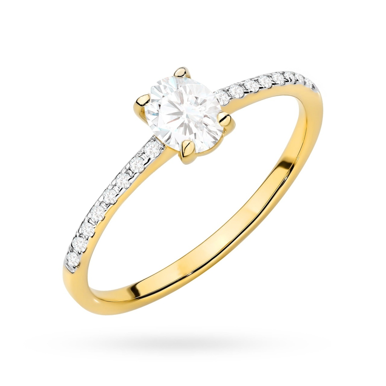 Inel Aur 14K cu Diamante Naturale 0.38 ct (Varianta: Galben)